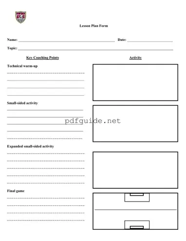 Fill Out a Valid Soccer Training Session Plan Form