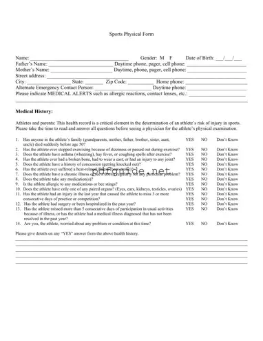Fill Out a Valid Sports Physical Form
