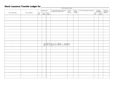 Fill Out a Valid Stock Transfer Ledger Form