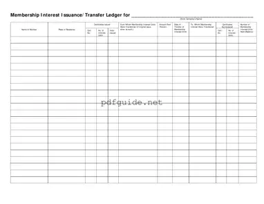 Fill Out a Valid Membership Ledger Form