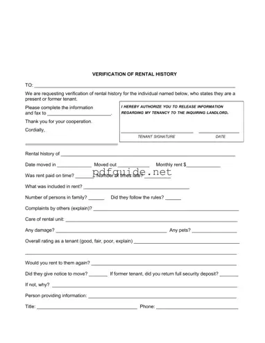 Fill Out a Valid Verification Rental Form