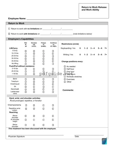 Fill Out a Valid Work Release Form
