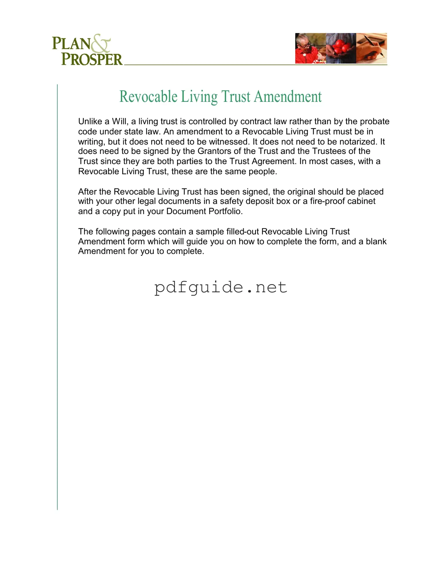 Fill Out a Valid Trust Amendment Form