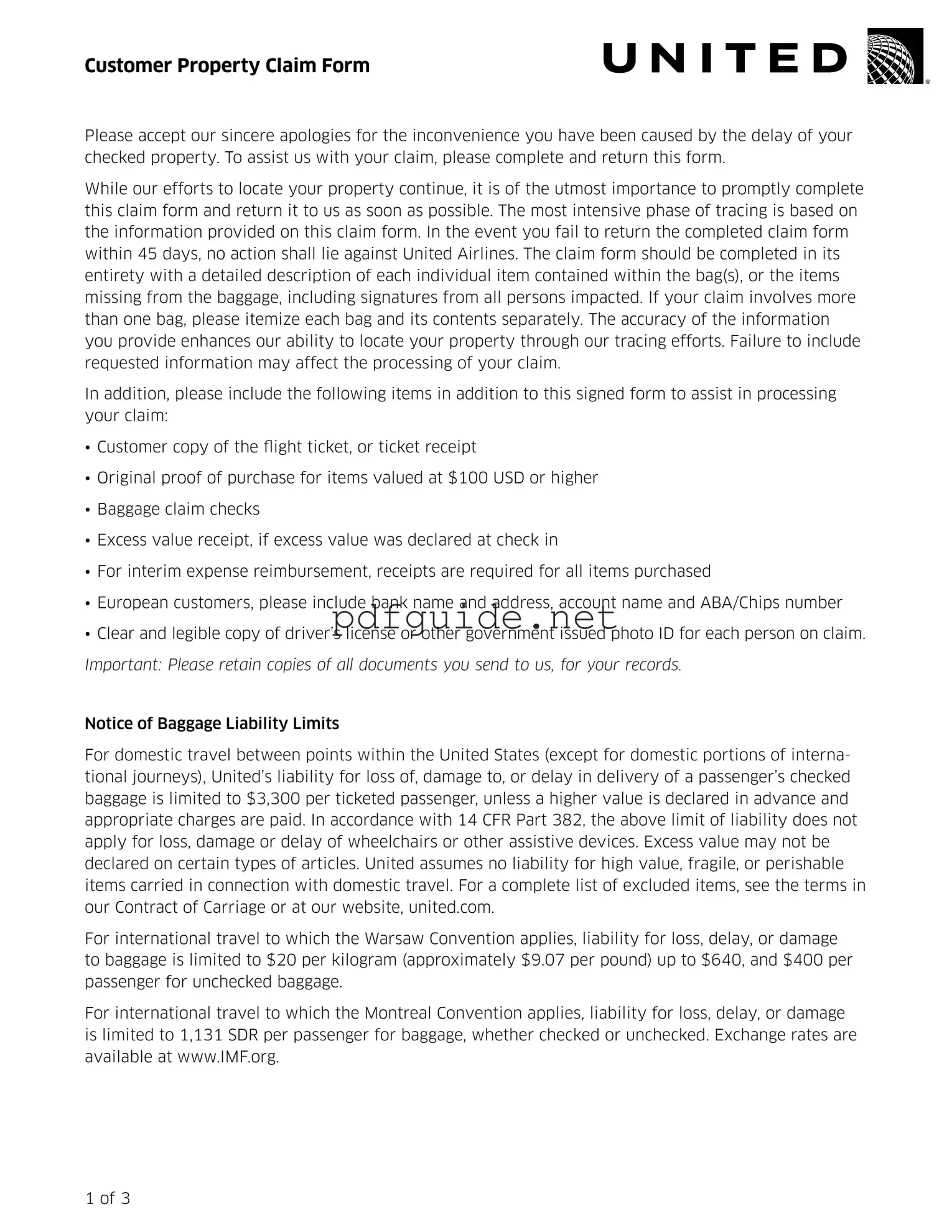 Fill Out a Valid United Airlines Form