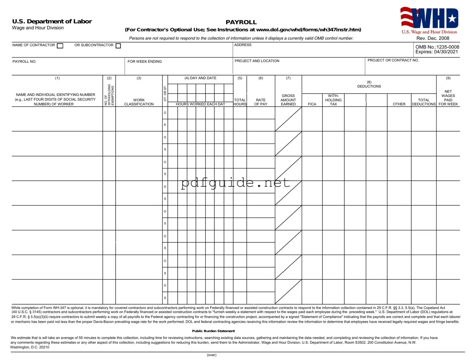 Fill Out a Valid U.S. DoL Form